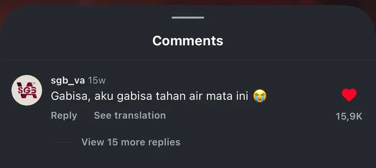 Brand comment with 15.9K likes