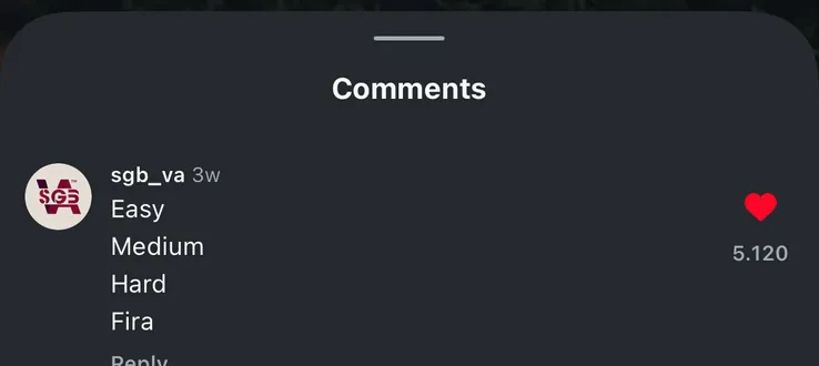 Brand comment with 5,120 likes